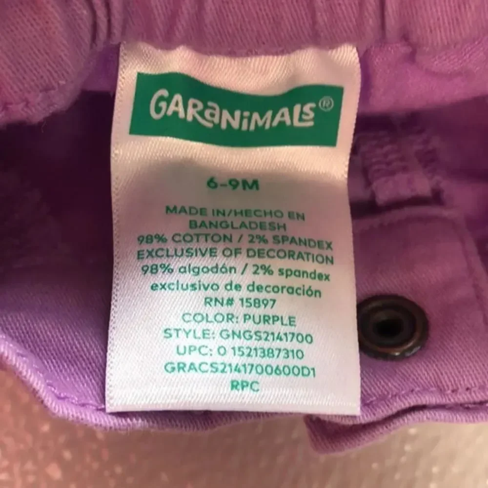 Garanimals Purple Ruffle Trim‎ Shorts Baby Girl 6-9 Months Cute